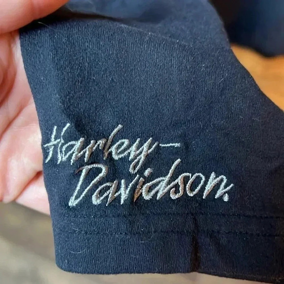 WOMENS HARLEY‎ DAVIDSON BLACK TURTLE NECK MOTORCYCLE SIZE LARGE - Picture 2 of 8
